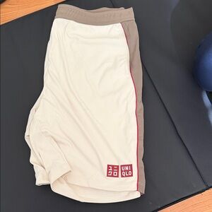 UNIQLO Men’s Cream Athletic Shorts - Tennis